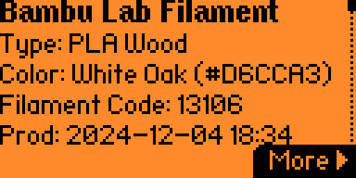 Bambu Lab Filament scan result